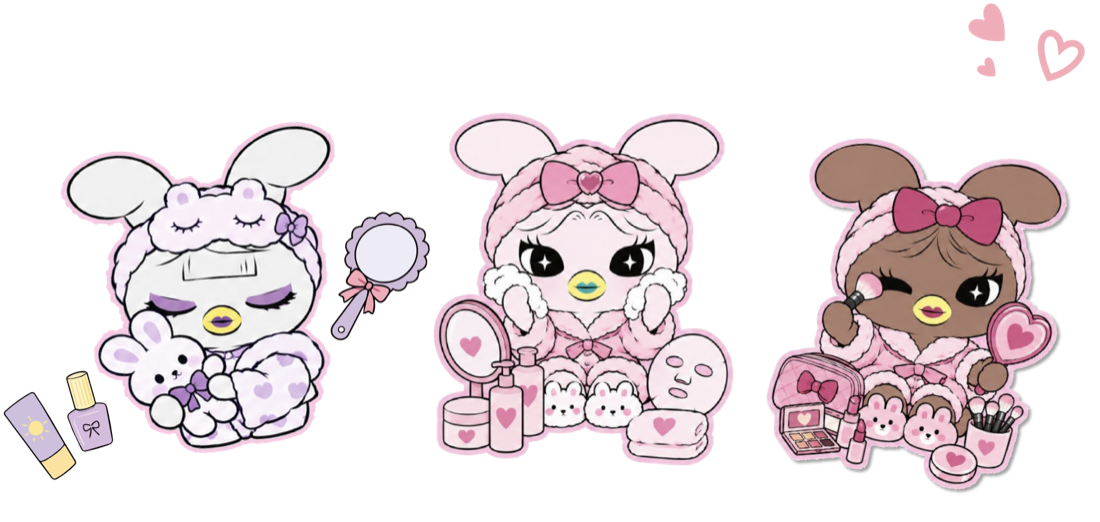 グレーちゃん、ピンクちゃん、茶色ちゃん